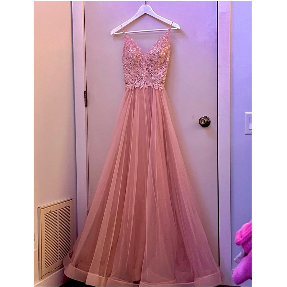 Pink princess prom dress